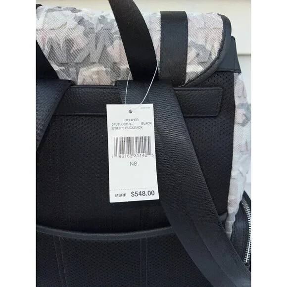 Michael Kors backpack cooper logo denim backpack utility rucksack black - Picture 5 of 12